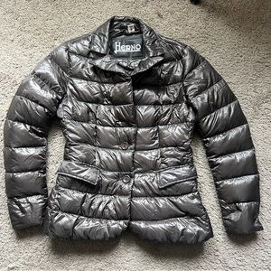 $745 Herno Anthracite Gray Quilted Jacket Coat size IT 44/8